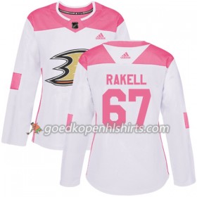 Anaheim Ducks Rickard Rakell 67 Adidas 2017-2018 Wit Oranje Fashion Authentic Shirt - Dames